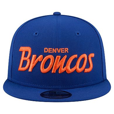 Men's New Era Royal Denver Broncos Core Team Script 9FIFTY Snapback Hat