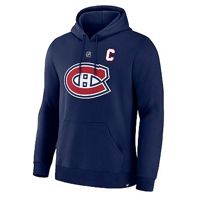 Men's Fanatics Ivan Demidov Navy Montreal Canadiens Authentic Stack Name & Number Hoodie