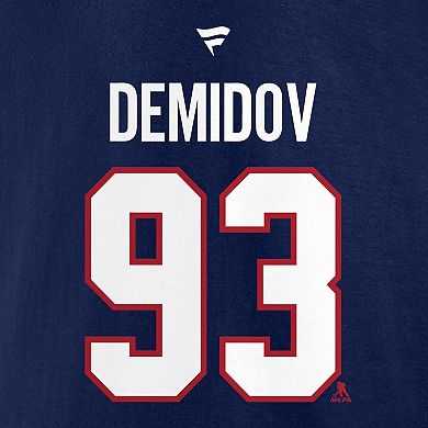 Men's Fanatics Ivan Demidov Navy Montreal Canadiens Authentic Stack Name & Number Hoodie