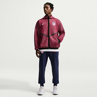 Men's Nike Red USMNT 2026 Anthem Mesh��Dri-FIT Full-Zip Hooded Jacket