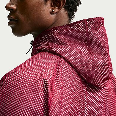 Men's Nike Red USMNT 2026 Anthem Mesh Dri-FIT Full-Zip Hooded Jacket