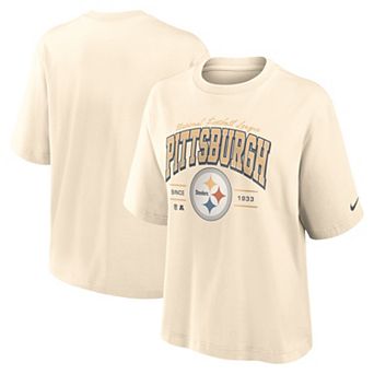 Women's Nike Cream Pittsburgh Steelers Vintage Mod Boxy T-Shirt