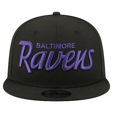 Men's New Era Black Baltimore Ravens Core Team Script 9FIFTY Snapback Hat
