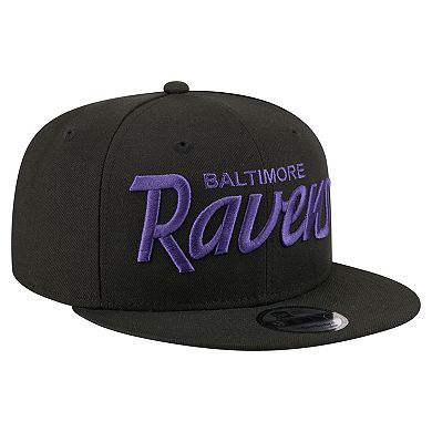 Men's New Era Black Baltimore Ravens Core Team Script 9FIFTY Snapback Hat