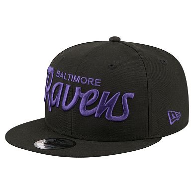 Men's New Era Black Baltimore Ravens Core Team Script 9FIFTY Snapback Hat
