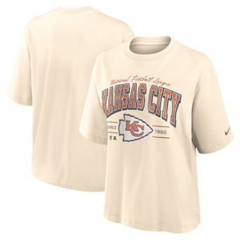 Women's Nike Cream Kansas City Chiefs Vintage Mod Boxy T-Shirt