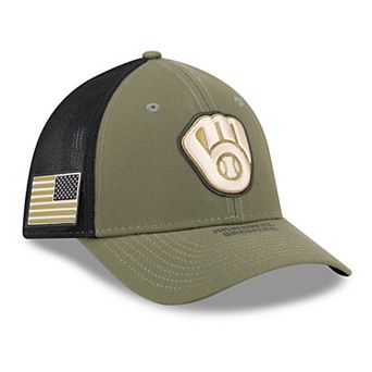 Men's New Era Olive Milwaukee Brewers 2026 Armed Forces Day 39THIRTY M-Crown Flex Hat