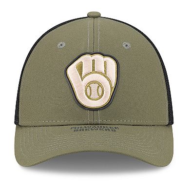 Men's New Era Olive Milwaukee Brewers 2026 Armed Forces Day 39THIRTY M-Crown Flex Hat