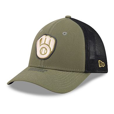 Men's New Era Olive Milwaukee Brewers 2026 Armed Forces Day 39THIRTY M-Crown Flex Hat