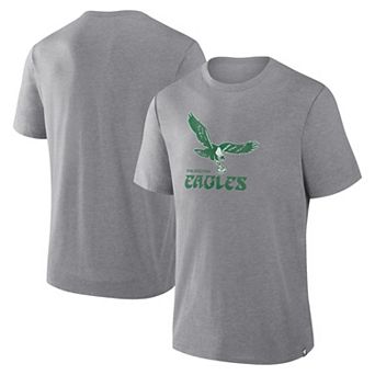Men's Fanatics Heather Gray Philadelphia Eagles Vintage Heritage Tribute Tri-Blend T-Shirt