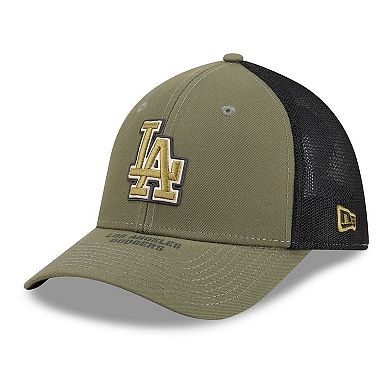 Men's New Era Olive Los Angeles Dodgers 2026 Armed Forces Day 39THIRTY M-Crown Flex Hat