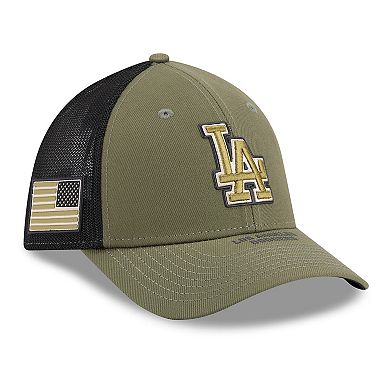 Men's New Era Olive Los Angeles Dodgers 2026 Armed Forces Day 39THIRTY M-Crown Flex Hat
