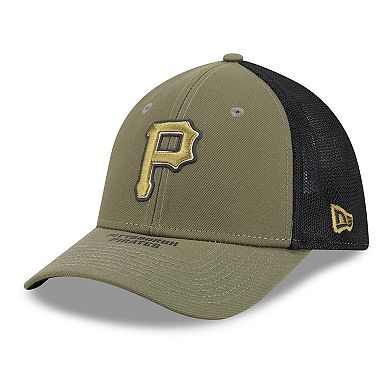 Men's New Era Olive Pittsburgh Pirates 2026 Armed Forces Day 39THIRTY M-Crown Flex Hat