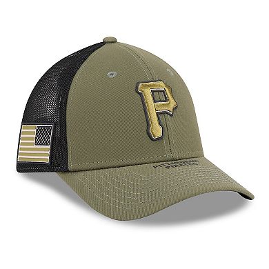 Men's New Era Olive Pittsburgh Pirates 2026 Armed Forces Day 39THIRTY M-Crown Flex Hat