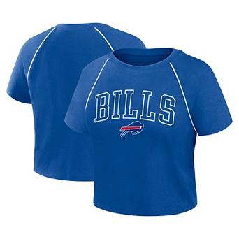 Women's Fanatics Royal Buffalo Bills Offensive Scheme Raglan Tri-Blend Cropped Top