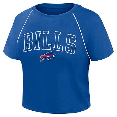 Women's Fanatics Royal Buffalo Bills Offensive Scheme Raglan Tri-Blend Cropped Top