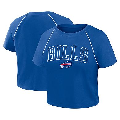 Women's Fanatics Royal Buffalo Bills Offensive Scheme Raglan Tri-Blend Cropped Top