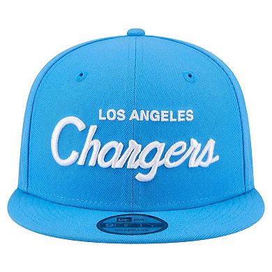 Men's New Era Powder Blue Los Angeles Chargers Core Team Script 9FIFTY Snapback Hat
