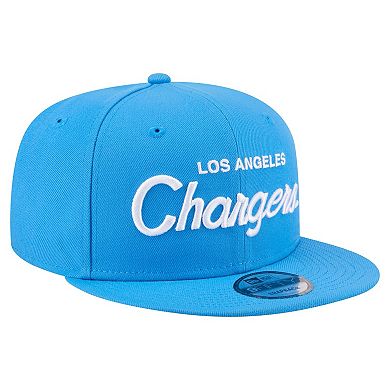 Men's New Era Powder Blue Los Angeles Chargers Core Team Script 9FIFTY Snapback Hat