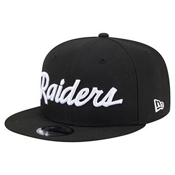 Men's New Era Black Las Vegas Raiders Core Team Script 9FIFTY Snapback Hat