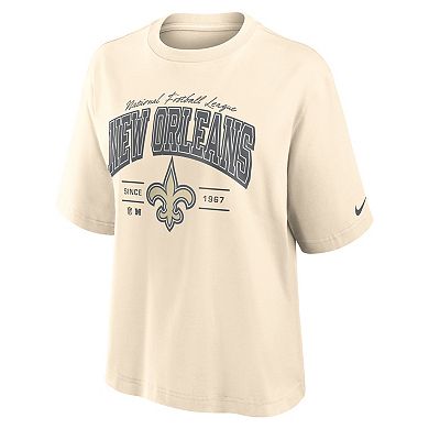 Women's Nike Cream New Orleans Saints Vintage Mod Boxy T-Shirt