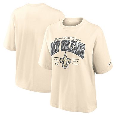 Women's Nike Cream New Orleans Saints Vintage Mod Boxy T-Shirt