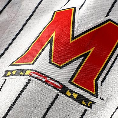 Men's Under Armour White Maryland Terrapins Replica Baseball Jersey