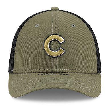 Men's New Era Olive Chicago Cubs 2026 Armed Forces Day 39THIRTY M-Crown Flex Hat