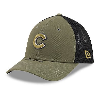 Men's New Era Olive Chicago Cubs 2026 Armed Forces Day 39THIRTY M-Crown Flex Hat