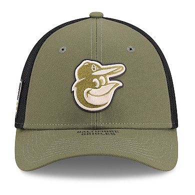 Men's New Era Olive Baltimore Orioles 2026 Armed Forces Day 39THIRTY M-Crown Flex Hat