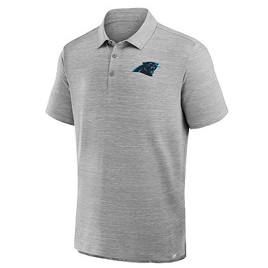 Men's Fanatics Heather Gray Carolina Panthers Clutch Polo