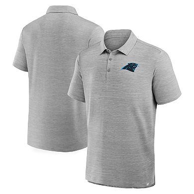 Men's Fanatics Heather Gray Carolina Panthers Clutch Polo