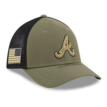 Men's New Era Olive Atlanta Braves 2026 Armed Forces Day 39THIRTY M-Crown Flex Hat