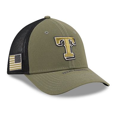 Men's New Era Olive Texas Rangers 2026 Armed Forces Day 39THIRTY M-Crown Flex Hat