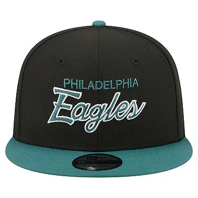 Men's New Era Black Philadelphia Eagles Core Team Script 9FIFTY Snapback Hat