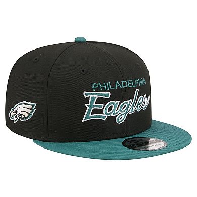Men's New Era Black Philadelphia Eagles Core Team Script 9FIFTY Snapback Hat