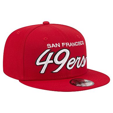 Men's New Era Scarlet San Francisco 49ers Core Team Script 9FIFTY Snapback Hat