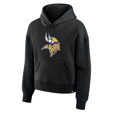 Women's Fanatics Black Minnesota Vikings Relaxed High Hip Essential Legacy Hoodie