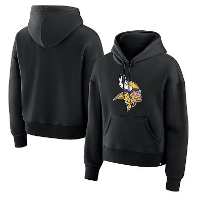 Women's Fanatics Black Minnesota Vikings Relaxed High Hip Essential Legacy Hoodie