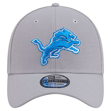 Men's New Era Gray Detroit Lions Core Team 39THIRTY Flex Hat
