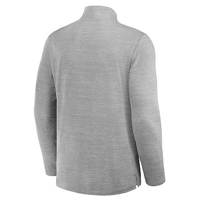 Men's Fanatics Heather Gray Miami Dolphins Clutch Quarter-Zip Pullover