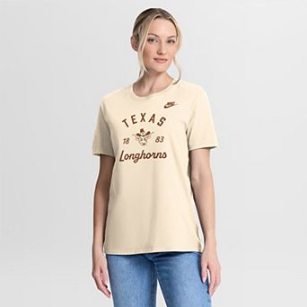 Women's Nike Natural Texas Longhorns Legacy Team Name T-Shirt