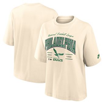 Women's Nike Cream Philadelphia Eagles Vintage Mod Boxy T-Shirt
