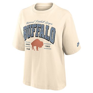 Women's Nike Cream Buffalo Bills Vintage Mod Boxy T-Shirt