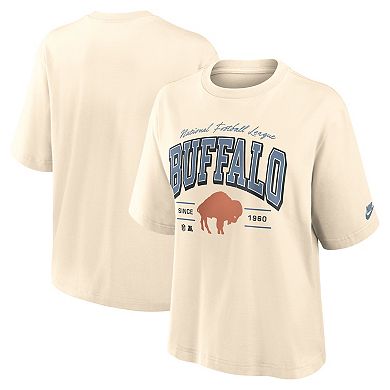 Women's Nike Cream Buffalo Bills Vintage Mod Boxy T-Shirt