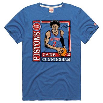 Unisex Homage Cade Cunningham Blue Detroit Pistons Wax Pack Tri-Blend T-Shirt