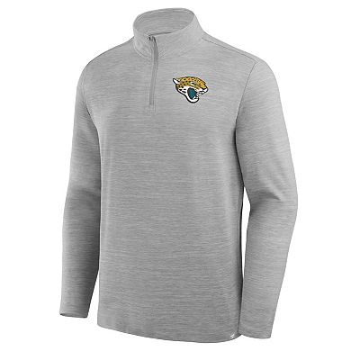 Men's Fanatics Heather Gray Jacksonville Jaguars Clutch Quarter-Zip Pullover