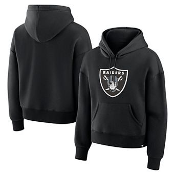 Women's Fanatics Black Las Vegas Raiders Relaxed High Hip Essential Legacy Hoodie