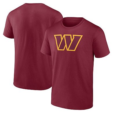 Men's Logo Athletic Burgundy Washington Commanders Primary Logo T-Shirt