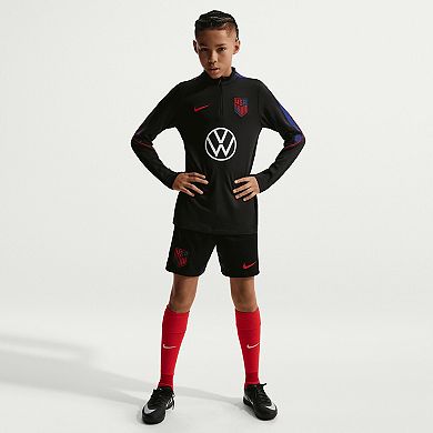 Youth Nike Black USMNT 2026 Strike Dri-FIT Long Sleeve Quarter-Zip Drill Top